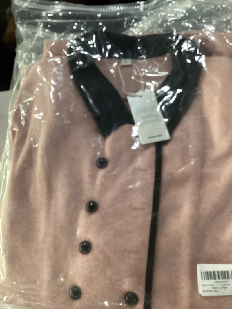 Condition photo showing Good Condition for women's pink mid long peacoat 2025 fall winter double breasted lapel neck peacoat jacket outwear with pocket large pink