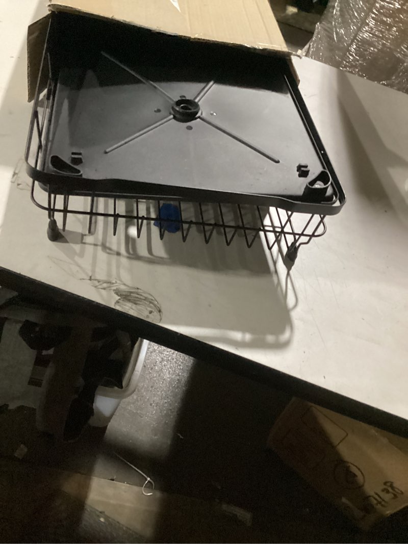 Condition photo showing Good Condition for Iron Dish Drying Rack with Drainboard Dish Drainers for Kitchen Counter Extendable Spout Strainers with Utensil Holder and Knife Slots, Black