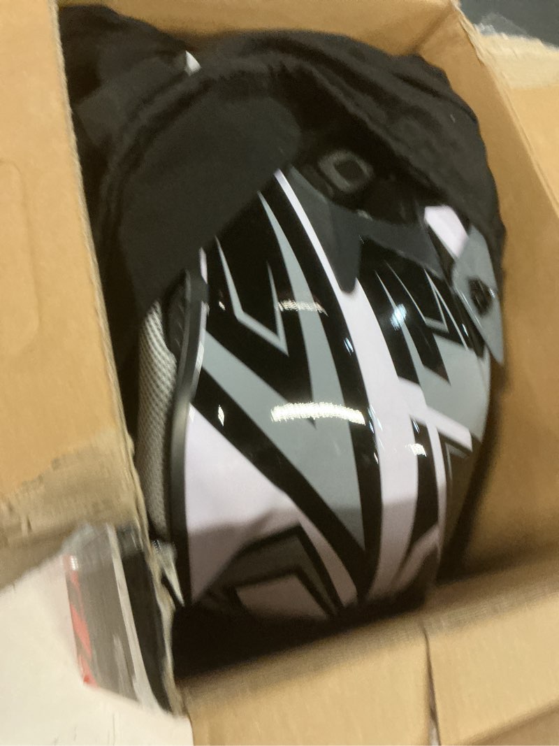 Condition photo showing Good Condition for OUMURS Adult ATV Dirt Bike Helmet with Goggles Gloves & Mask Adjustable Sun Visor Motorcycle Adult Helmet Off-Road Motocross Downhill Moped MX for Unisex-Adult White & Gray Medium