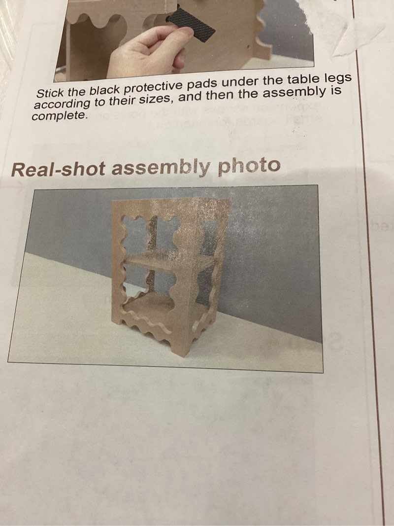 camden side table faux burl design scalloped edging white 