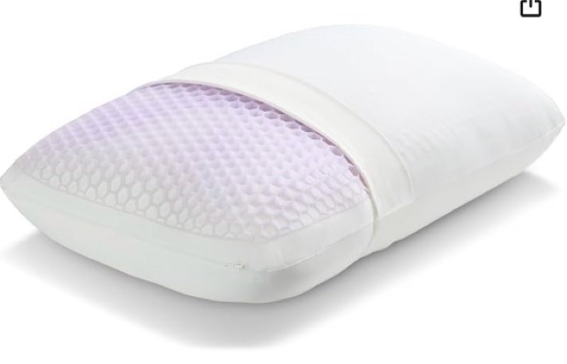 purple gridcloud pillow – down-alternative pillow, gelflex® grid for soft support & pressure relief for side sleepers– always-fluffy silicone-coated fill– breathable moisture-wicking cover - standard