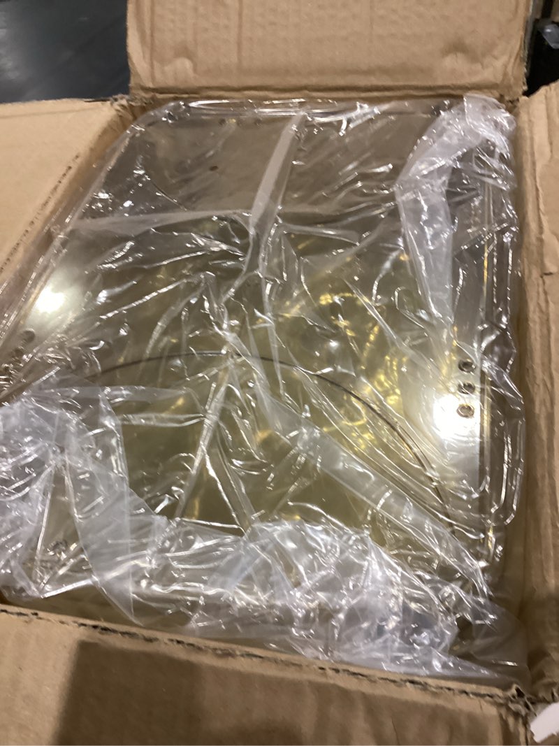 Condition photo showing As Is for 4-Tier Acrylic Rolling Storage Cart, Rolling Utility Cart, Kitchen Storage Cart with Wheels for Bathroom,Living Room, Kithcen, Office Storage and Organization (14''X10''X37'')(Amber)