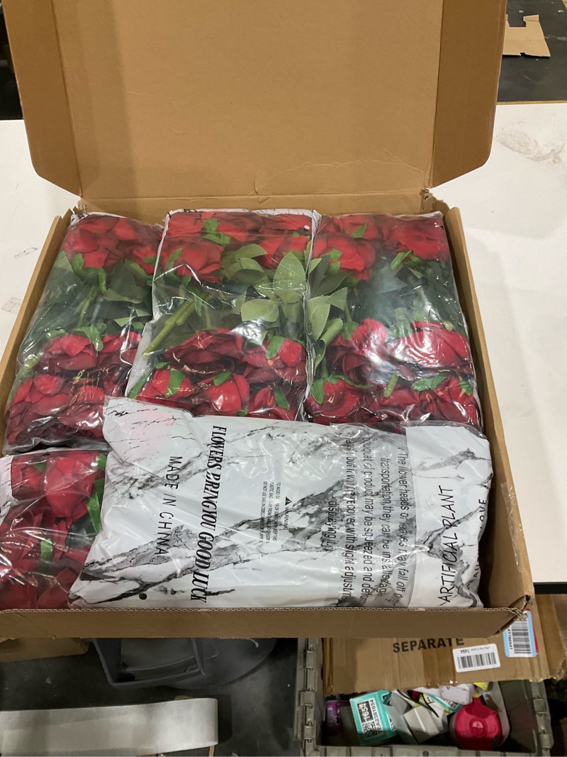 Condition photo showing New/Like New for Kisflower 60 Pcs Pink Roses Artificial Flowers Bulk, Silk Roses with Stems Realistic Roses Artificial for Decoration DIY Wedding Bouquet Bridal Shower Party Home Table Centerpieces Decor (Pink) Pink-60