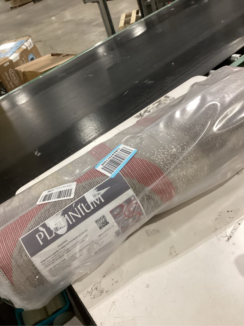 Condition photo showing New/Like New for GLORY RUGS Area Rug Modern 2x7 Light Red Circles Geometry Soft Hand Carved Contemporary Floor Carpet Fluffy Texture for Indoor Living Dining Room and Bedroom Area Light Red 2' x 7' (Rectangular)