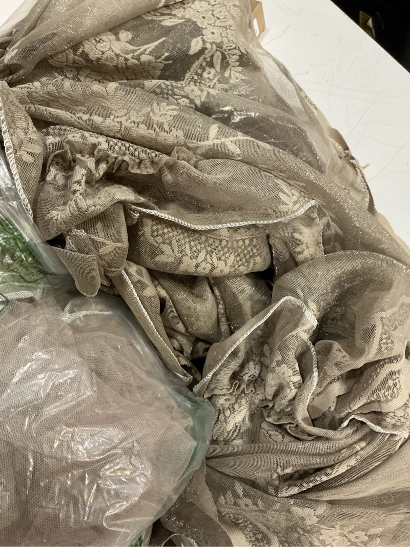 Condition photo showing Good Condition for elegant lace princess 4 corner post mosquito net romantic for girls women bed curtain canopy for adult wedding bedroom kids rooms decoration (coffee, queen) coffee queen
