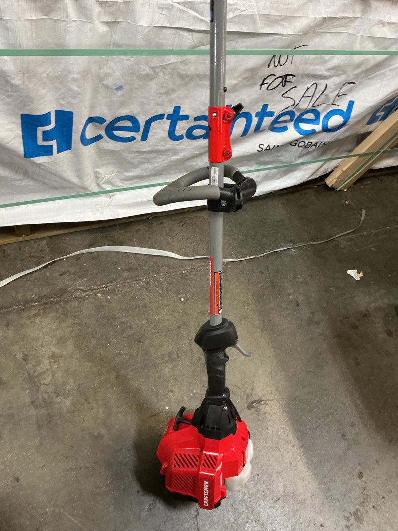 Condition photo showing As Is for 17-in 25cc 2-cycle weedwacker gas string trimmer
