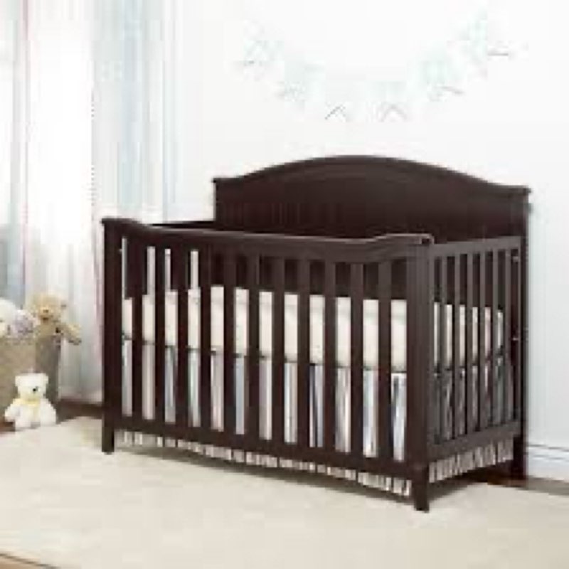delta children perry 6-in-1 convertible crib - greenguard gold certified, walnut espresso