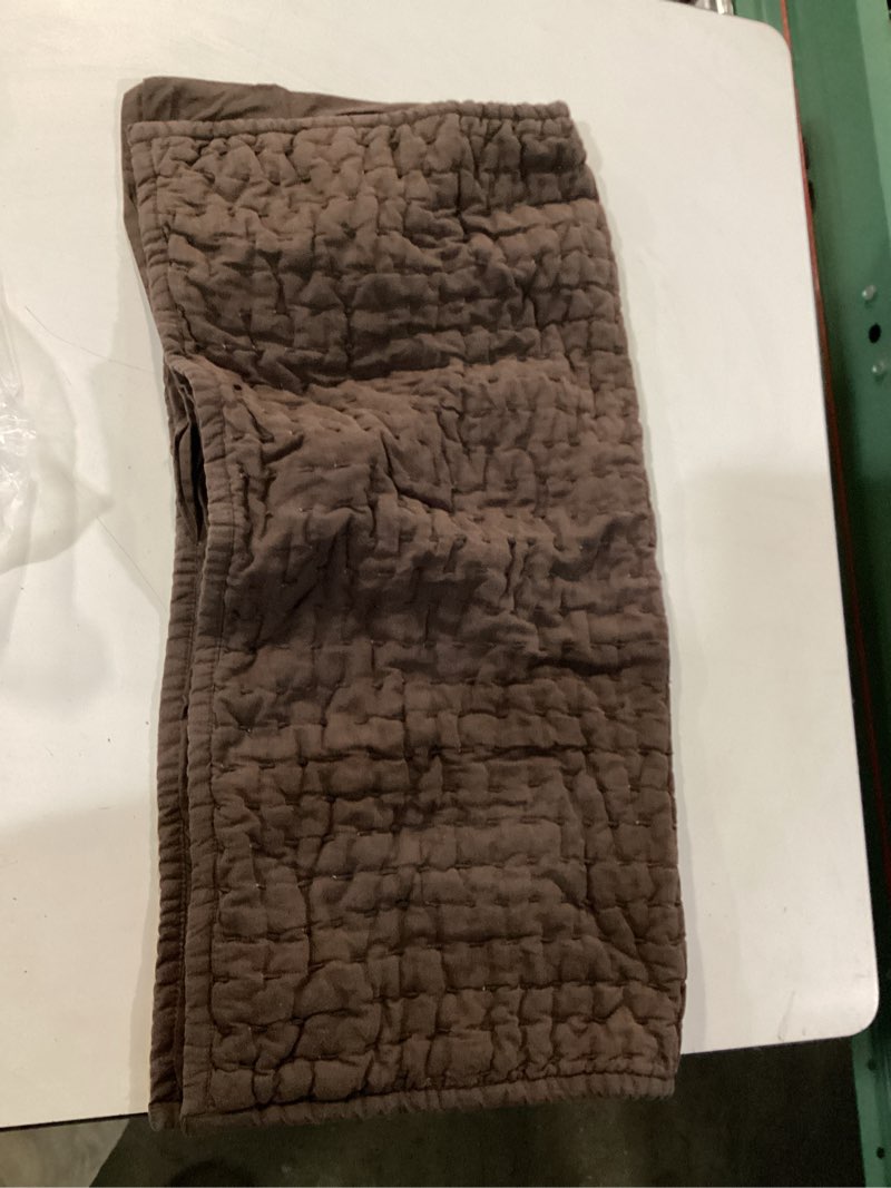 Condition photo showing New/Like New for european linen cotton stitch quilted euro sham, euro, espresso