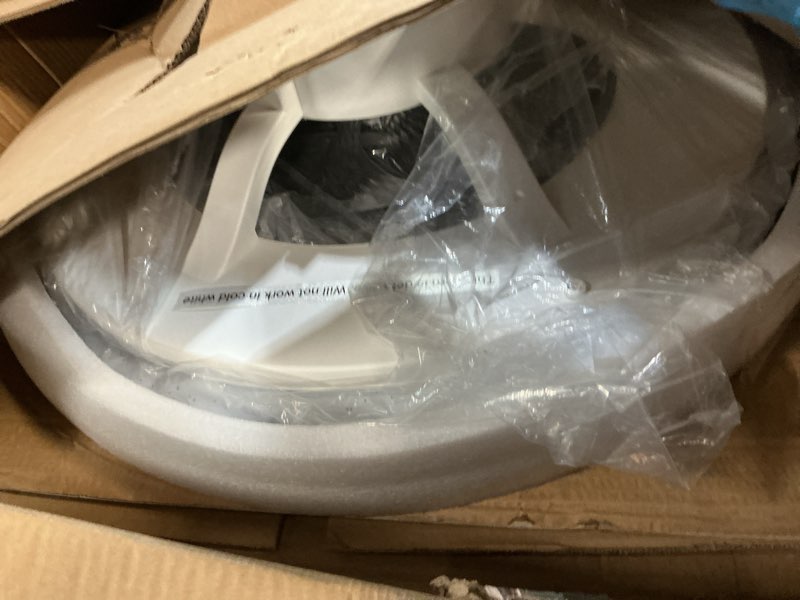 Condition photo showing As Is for smart led ceiling light with fan,rgb ceiling fan lights, stepless dimming, 60cm modern fan lighting,ceiling fan with rgb light for living room, dining room, bedroom black(24" & rgb & alexa compatible)