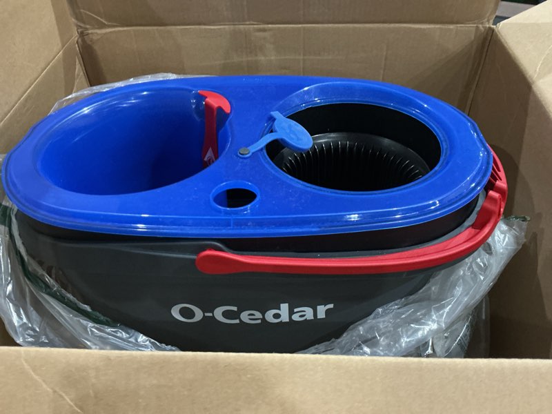 Condition photo showing As Is for o-cedar rinseclean spin mop & bucket system | clean with water | removes 99% of bacteria