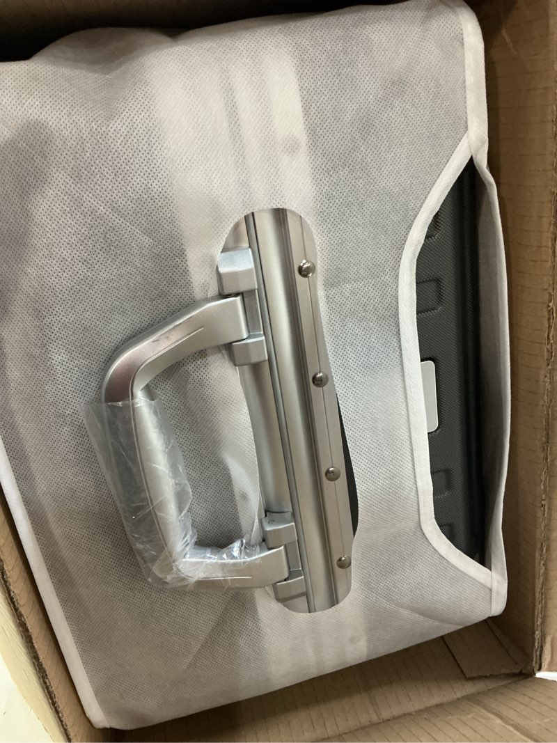 Condition photo showing Good Condition for Carry On Luggage with Spinner Wheels, 8010S Aluminum Frame Zipperless Polycarbonate Hard Shell Suitcase (ZX-Core, Charcoal Metallic, 20 Inch) Charcoal Metallic Carry-On 20-Inch