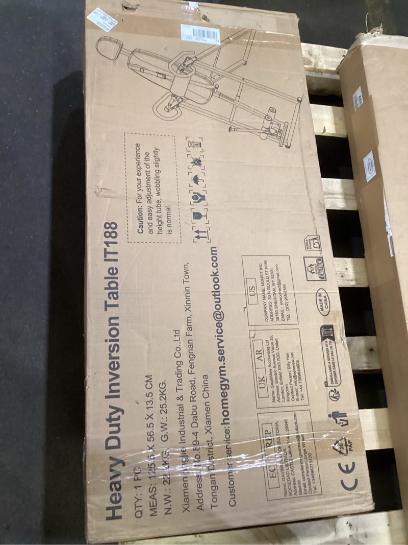 Condition photo showing As Is for yoleo gravity inversion table for back pain relief 2026 new inversion table w/lumbar support easy to assemble back stretcher machine 300 lbs white