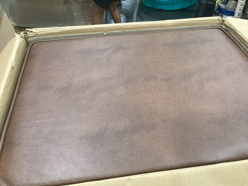 Condition photo showing Good Condition for brown faux leather dinah 24 in. ottoman with storage