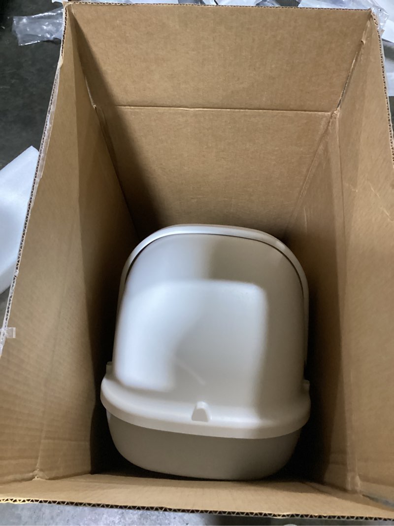 Condition photo showing As Is for (Similar To)Egg-Shaped Hidden Plant Litter Box, Cat Litter Box Enclosure with Replaceable Plant Tray Top, Waterproof Cat Box Enclosure Cabinet Furniture for Living Room, Bedroom, Corner Use