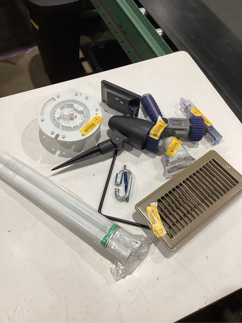 Condition photo showing As Is for assorted home improvement lot (small tools, screw, home accessories, etc.)