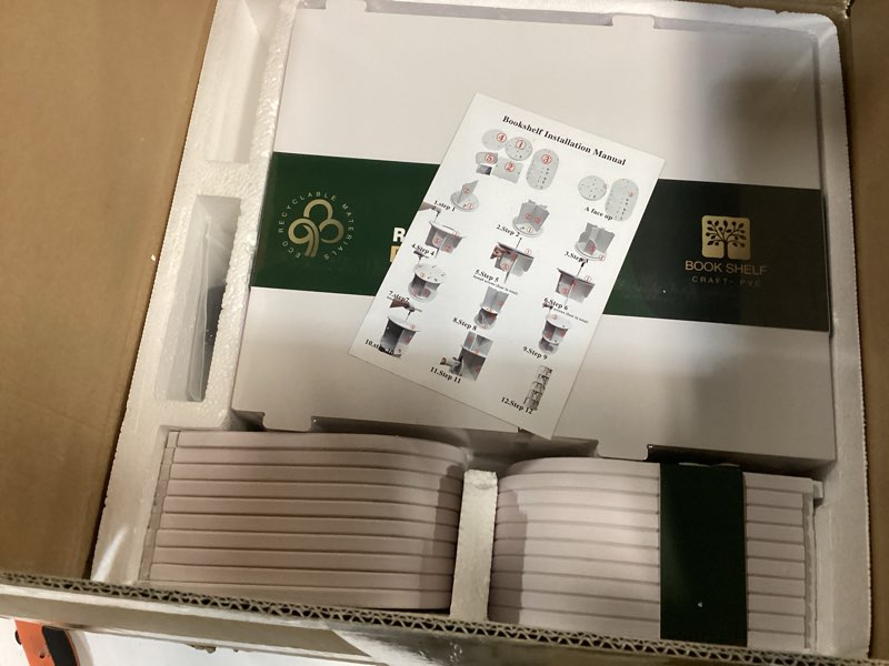 Condition photo showing New/Like New for Rotating Bookshelf Tower 5 Tier,Spinning Bookcase, Revolving 360 Book Shelf Narrow Tall Bookcase, Vertical Turning Round storage Bookshelf ,Book Shelf Organizer for Bedroom, Living Room, White