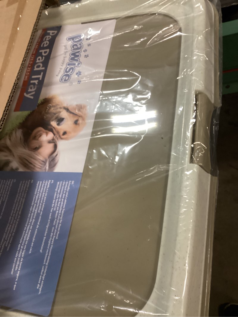 Condition photo showing Good Condition for pawise dog pee pad holder for puppy, puppy pad holder tray, pet training pee pad, indoor potty tray for senior dogs, dog toilet for newborn puppies, 23.5" x 23.5" small