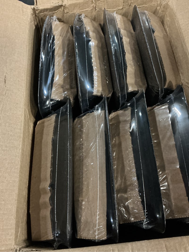 Condition photo showing New/Like New for 8 pcs floor vents floor registers 4x12 inch, heavy duty metal heat air vent covers 4 x 12 with rust proof finish for home office wall floor registers grilles & vents (8, black, 4x12 inches) 4x12 inches black 8