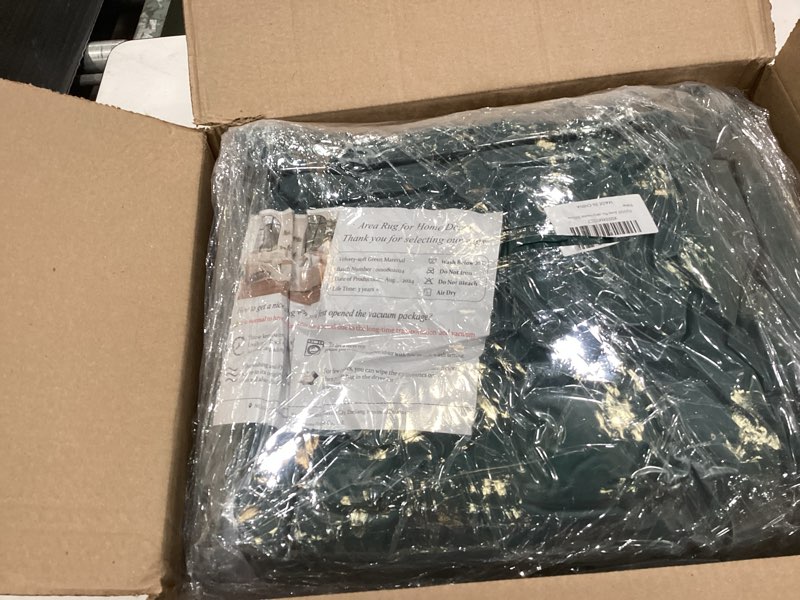 Condition photo showing New/Like New for FlyDOIT Area Rugs for Bedroom Living Room, 6x9 Dark Green Super Soft Comfy Thickened Memory-Foam Indoor Carpets, Modern Aesthetic Minimalist Carpet for Boys Girls Adults Apartment Nursery Home Décor 6' x 9' (Rectangular) Dark Green