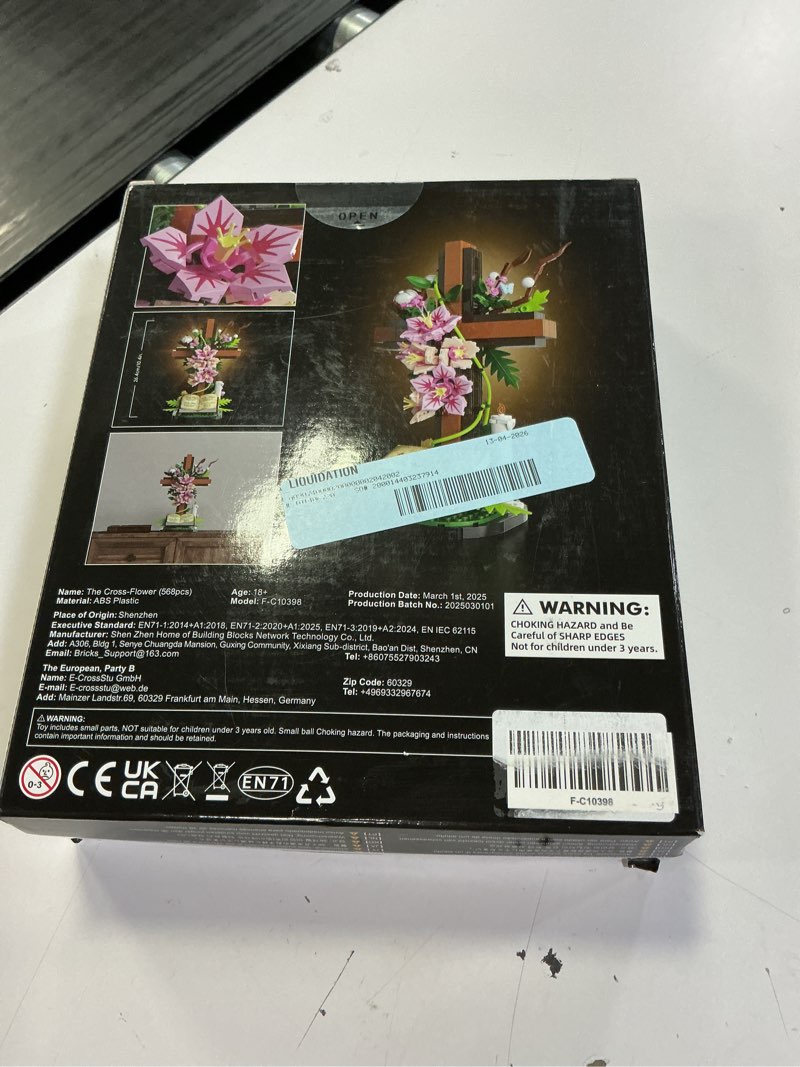 Condition photo showing New/Like New for jesus cross flower building set, religious cross collectibles compatible with lego jesus catholic building toys, easter, christian, birthday gifts for mothers, women or adults (568 pcs)