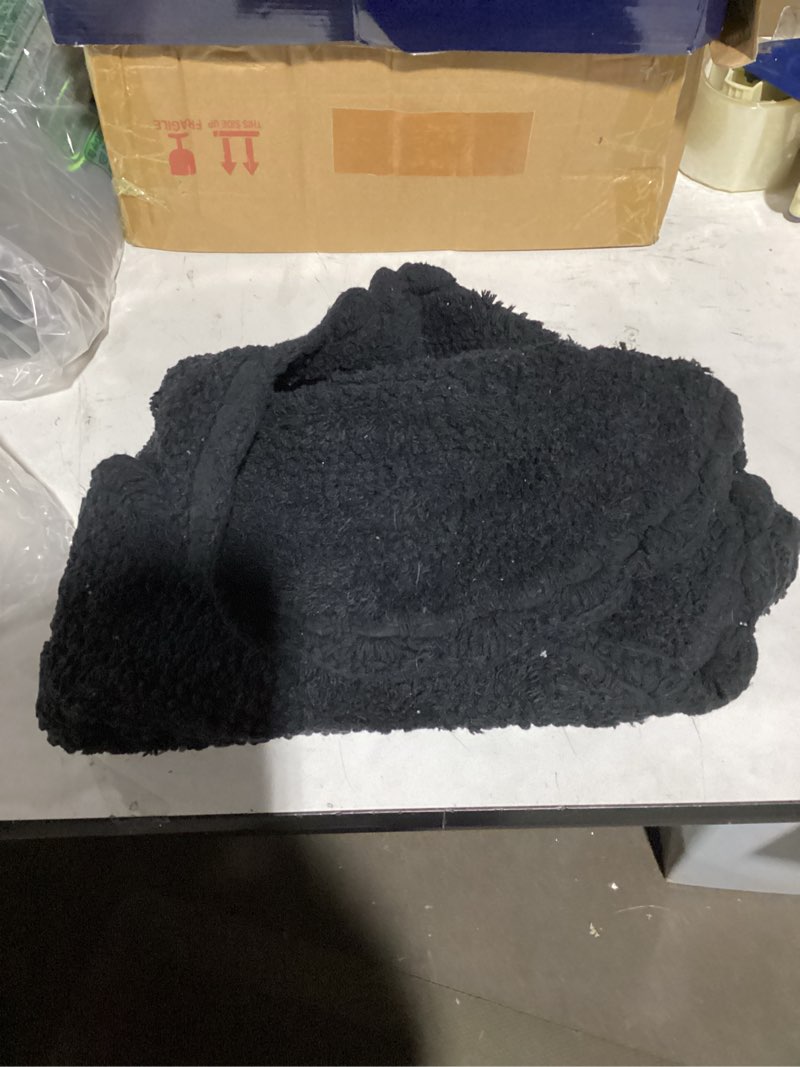 Condition photo showing Good Condition for DII Crochet Collection Reversible Bath Mat, Large Oval, 21x34, Black 1'9" x 2'10" (Oval) Black