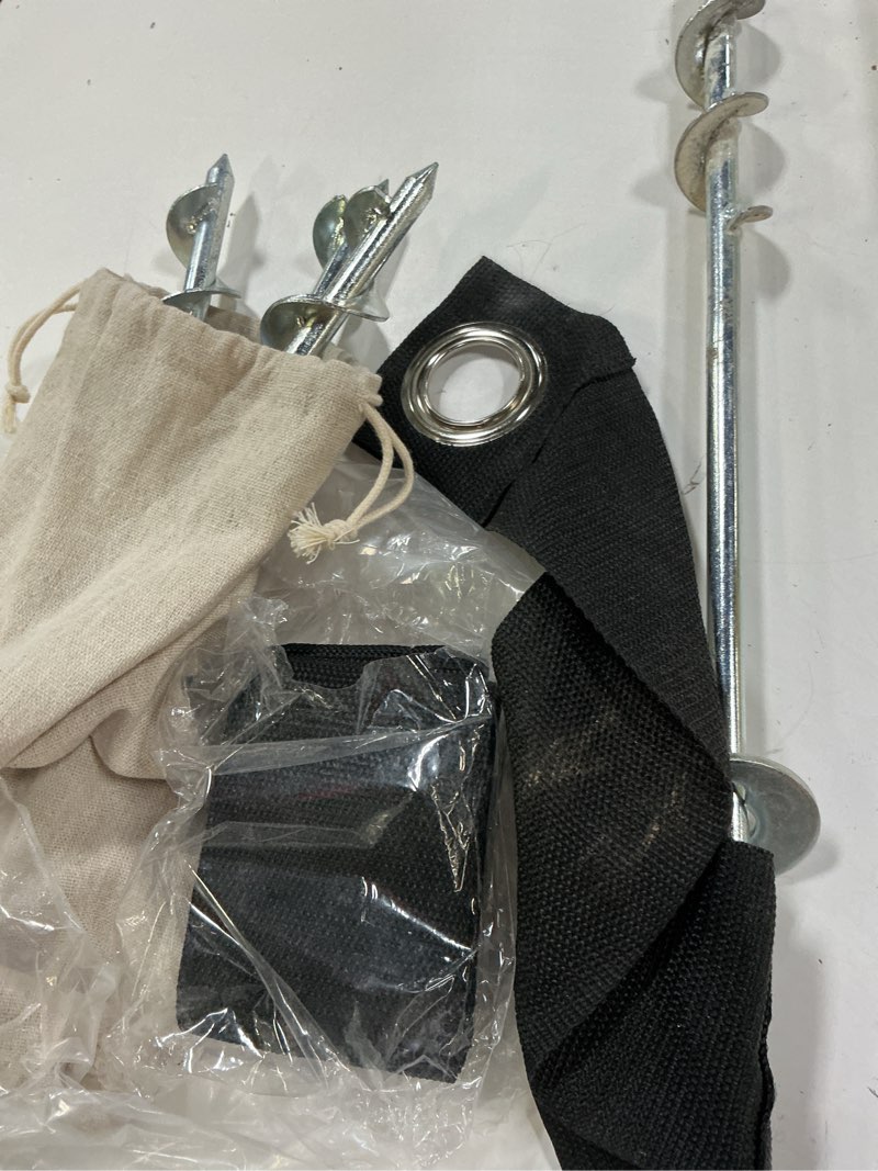 Condition photo showing As Is for trampoline anchors high wind heavy duty 12" set of 4/6/8 with straps, drill bit - trampoline anchor kit - trampoline stakes anchors high wind - ground anchors - trampoline wind stakes - ground stakes 4 x 12"