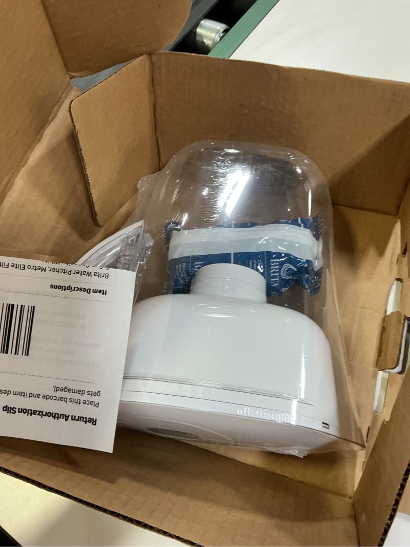 Condition photo showing New/Like New for brita water pitcher, metro elite filter, removes 99% of lead, includes 1 filter, 6-cup capacity, white elite filter white