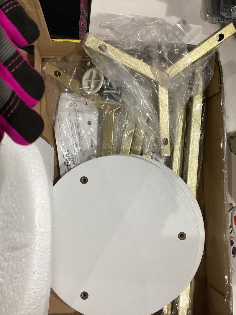 Condition photo showing Good Condition for Plant Stand Indoor Corner Tall 2 Tier Metal Modern Flower Storage Plant Shelf Holder for Living Room Balcony Garden,Gold (2 Tier-Gold Round)