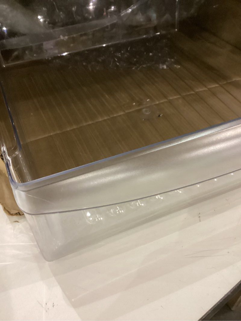 Condition photo showing As Is for Frigidaire 240342830 Meat Drawer for Refrigerators, Clear
