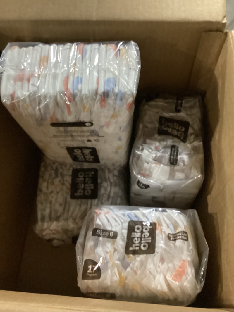 Condition photo showing New/Like New for Hello Bello Premium Baby Diapers Size 6 I 17 Count (Pack of 4) of Disposable, Extra-Absorbent, Hypoallergenic, and Eco-Friendly Baby Diapers with Snug and Comfort Fit I Surprise Girl Patterns Girl/Neutral (Assorted Style) Size 6