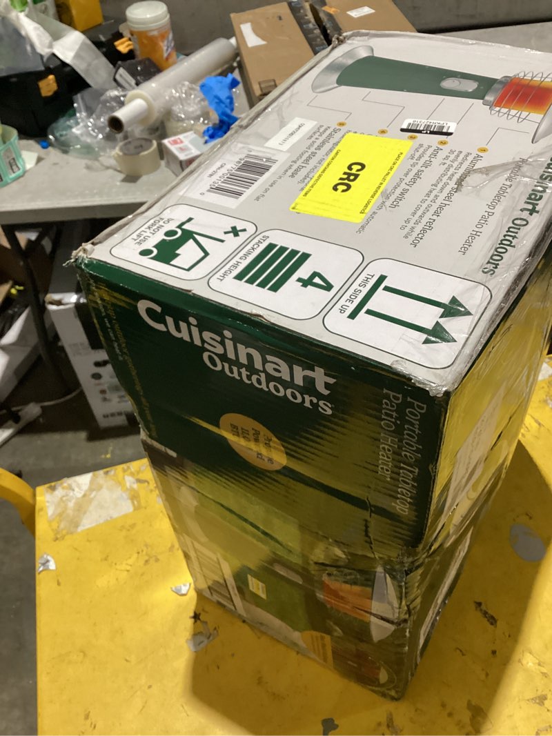 Condition photo showing As Is for cuisinart tabletop patio heater sage green