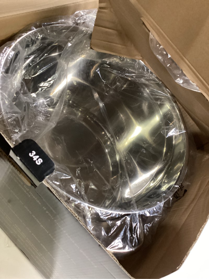 Condition photo showing Good Condition for Stainless Steel Stock Pot, Homikit 24 Quart Large Stockpot Soup Pot with Lid, Tri-ply Bottom Cookware for Induction Gas Various Stovetops, Seafood Sauce Canning Cooking Pot for Large Group and Events 24QT