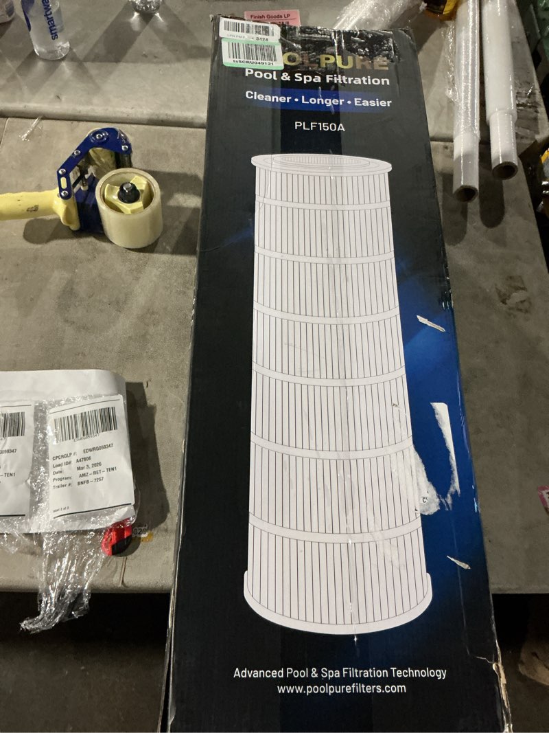 Condition photo showing Good Condition for (Similar to) POOLPURE PLF150A Pool Filter Replaces Pentair CC150, CCRP150, PAP150, Ultral-C4, PP-C4, PP-C4-M, Unicel C-9415, R173216, 59054300, Filbur FC-0687, 160317, 160355, 160352, L x OD: 31 1/8\" x10 1/16\"