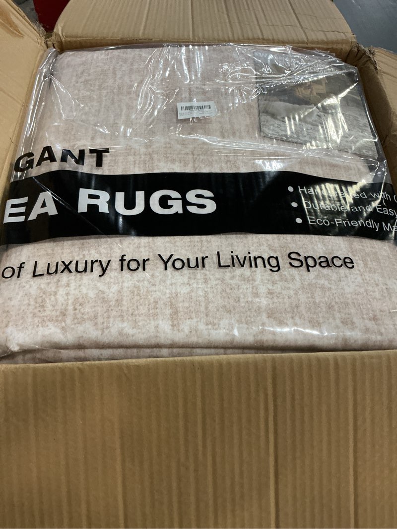 Condition photo showing New/Like New for nakagishi 10x14 area rugs living room: washable large vintage beige rug neutral non-slip soft stain resistant indoor carpet for bedroom nursery dining room under table bed home house office playroom beige 10' x 14' (rectangular)