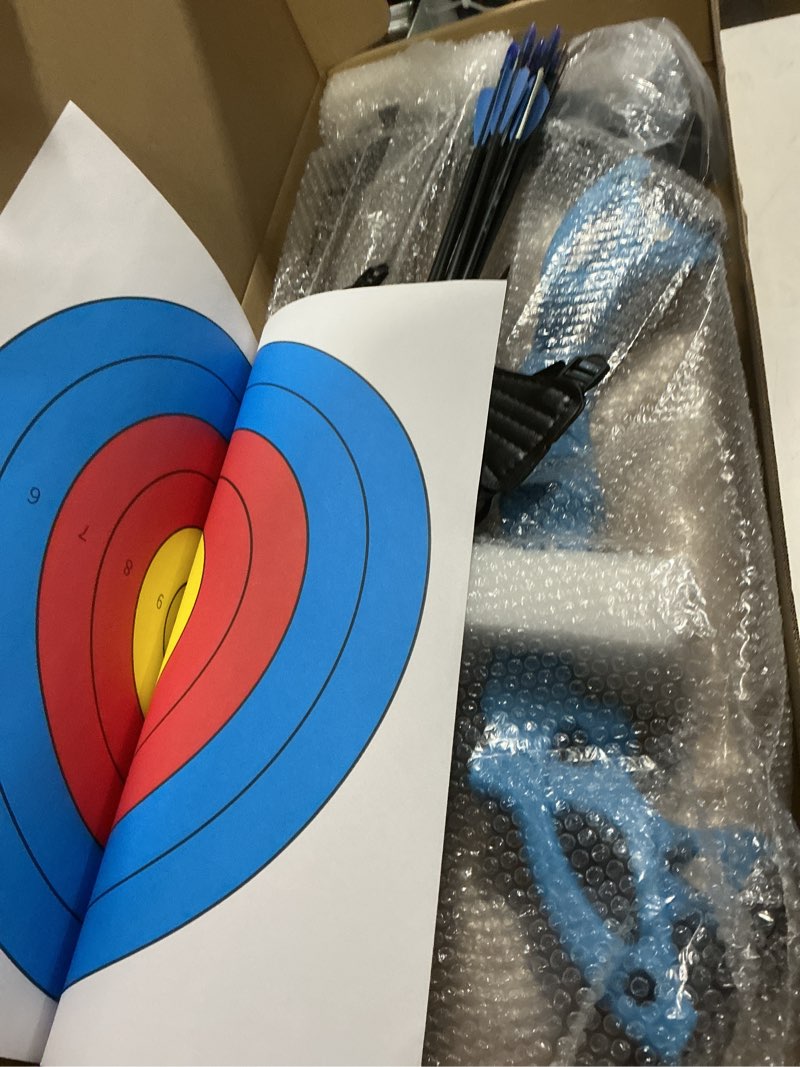 Condition photo showing As Is for Lanneret Compound Bow and Archery Sets - Right Hand Archery Compound Bows 15-29 lbs Draw Weight Adjustable for Youth and Beginners?Hunting Bow Kit for Beginner Black Right-handed