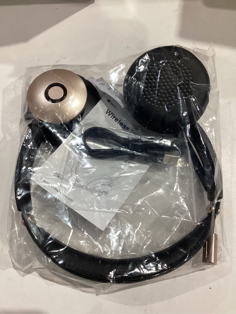 Condition photo showing Good Condition for earbay wireless headset, bluetooth headsets with microphone noise cancelling, on ear headphones with mic mute, handsfree pc headsets for zoom/ms teams/skype/dual connect/laptop/iphone/tablet gold