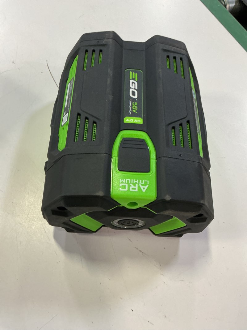 Condition photo showing Good Condition for the ego power+ 56-volt 4.0ah battery uses industry-leading arc lithium™ technology to deliver power beyond belief™ and is compatible with all ego outdoor power equipment.