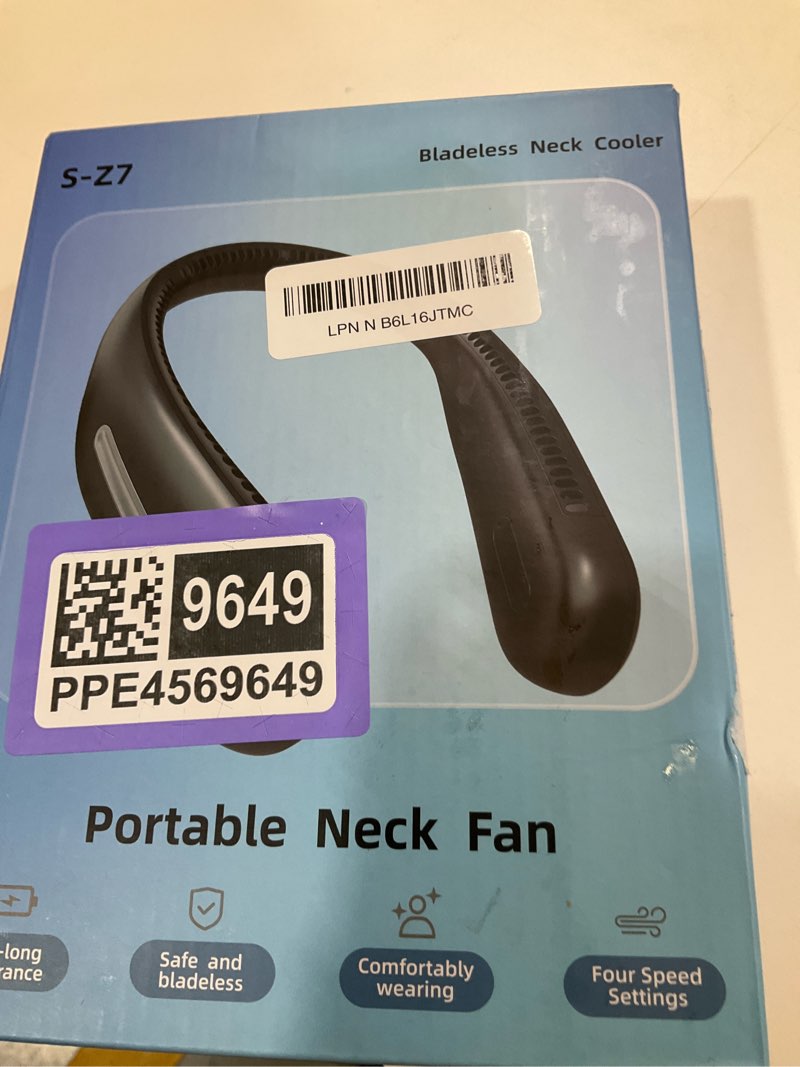 Condition photo showing item condition for Portable Neck Fan,Hands Free Personal Wearable Bladeless Fan,6000mAh USB Rechargeable,360° Cooling,LED Display,4-Speeds,Birthday Gifts for Men Women Dad Mom,Fathers Day,Mothers Day Gifts (Black)