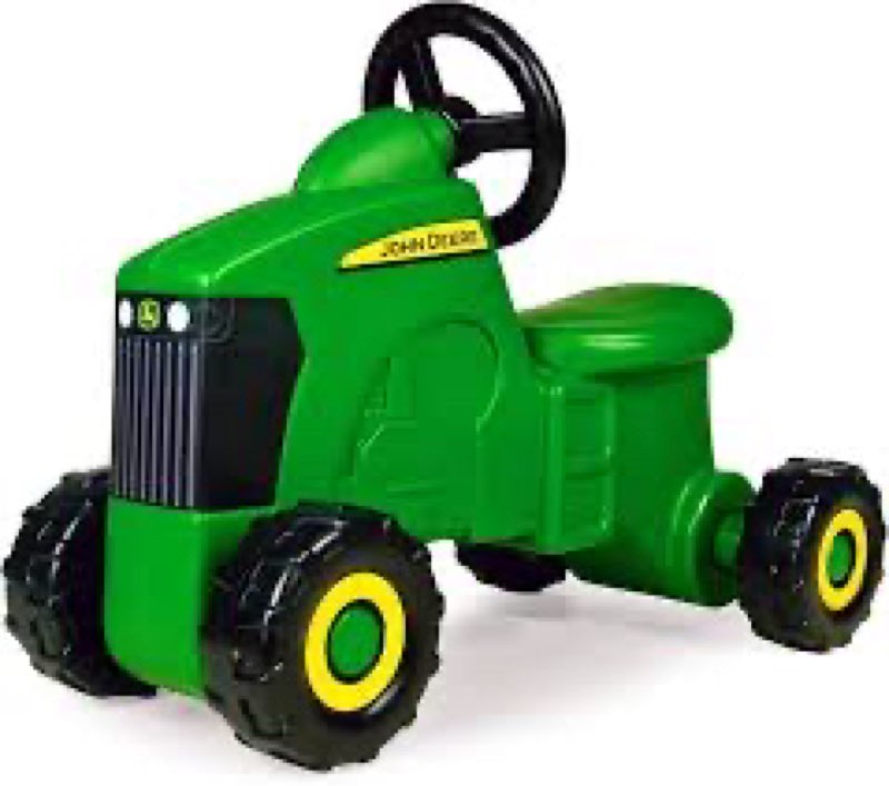 john deere ride on toys sit 'n scoot activity tractor for kids ages 18 months and up, green