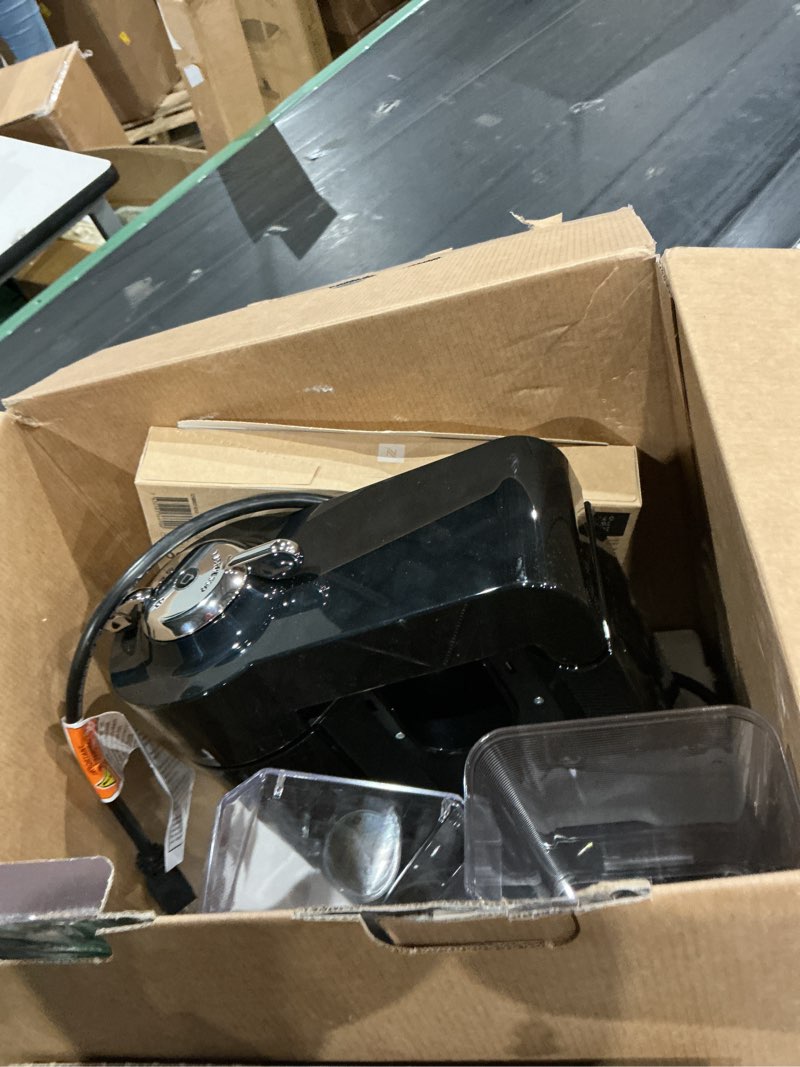 Condition photo showing As Is for nespresso vertuo coffee and espresso maker by de'longhi, piano black machine only black