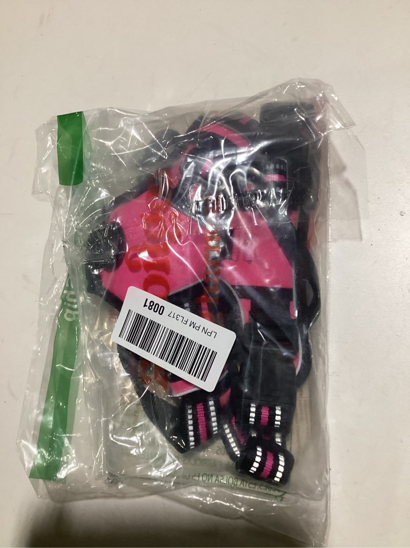 Condition photo showing As Is for rabbitgoo Dog Harness No Pull with 2 Leash Clips, Adjustable Soft Padded, Reflective Oxford No Choke Pet Vest with Easy Control Handle for Medium Sized Dogs, Hot Pink, M Medium Hot Pink