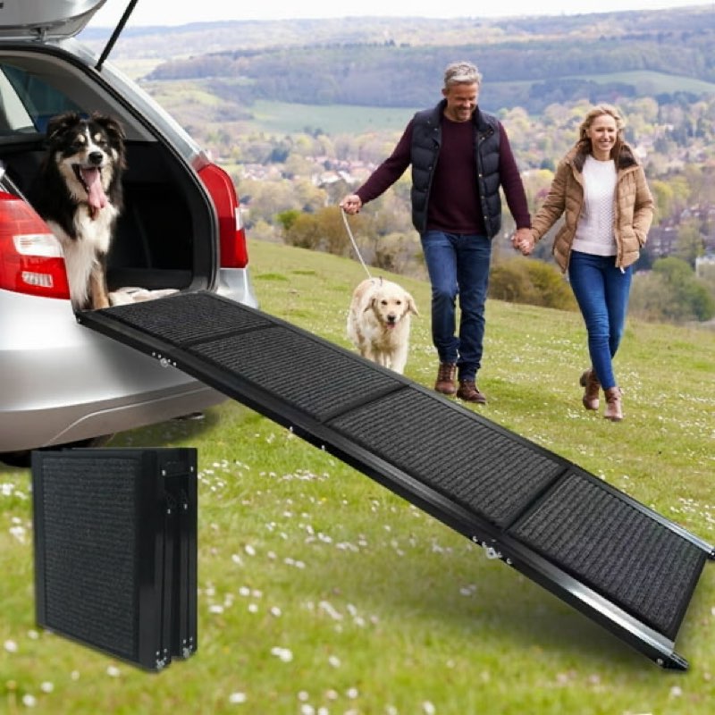 Dog Ramp for Car 63'' X 17" Wide Folding Dog Ramps,Pet Ramp for Large Dogs with Non-Slip Rug Surface
