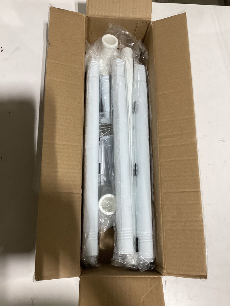 Condition photo showing Good Condition for white outdoor tension rods no drilling shower curtain rod 31-112 in (2.58-9ft) adjustable rustproof stainless steel heavy duty spring tension rods for patio bathroom balcony window anti-slip 31-112" white