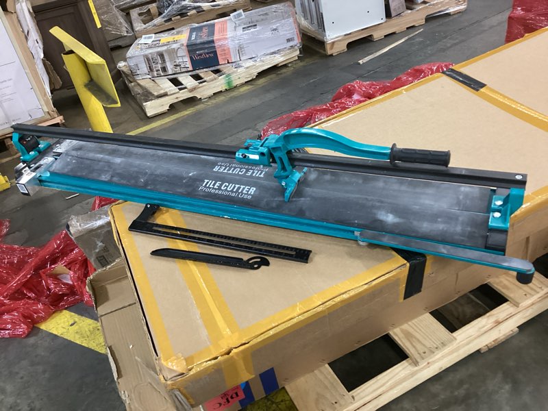 Condition photo showing As Is for Mophorn 48 Inch Tile Cutter Single Rail Double Brackets Manual Tile Cutter 3/5 in Cap w/Precise Laser Manual Cutter Tools for Precision Cutting (48 Inch) 48 in Single Track
