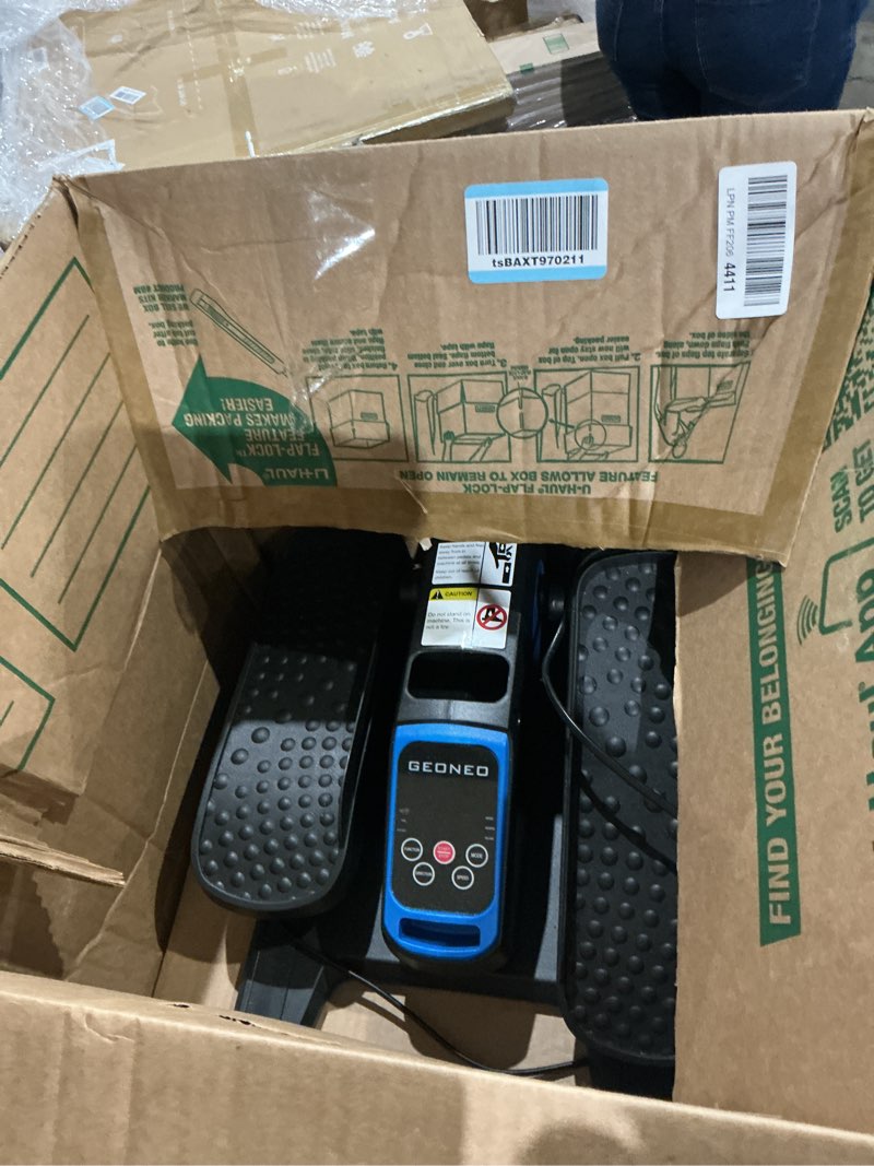 Condition photo showing As Is for Under Desk Elliptical Machine, Electric Elliptical Exerciser for Senior, Quiet and Small Electric Seated Pedal Exerciser for Home with Remote Control and 12 Adjustable Speeds Blue