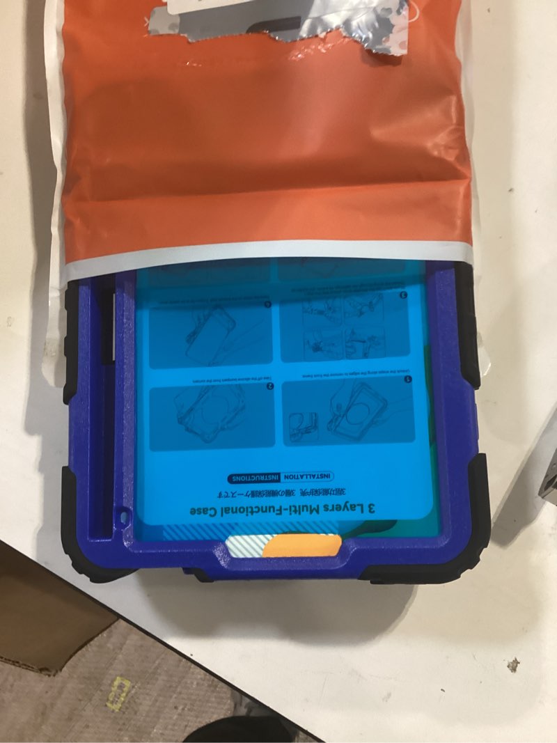 Condition photo showing Good Condition for seymac stock case for ipad mini 7 (a17 pro) 2024/ mini 6 8.3'' with screen protector pencil holder [360 rotating hand strap] &stand, drop-proof case for ipad mini 7th/6th generation 8.3", blue+black case for ipad mini 7th/6th generation 8.3'' blue+black