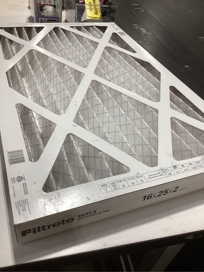 Condition photo showing Good Condition for filtrete 16-in w x 25-in l x 2-in merv 8 allergen defense electrostatic pleated air filter