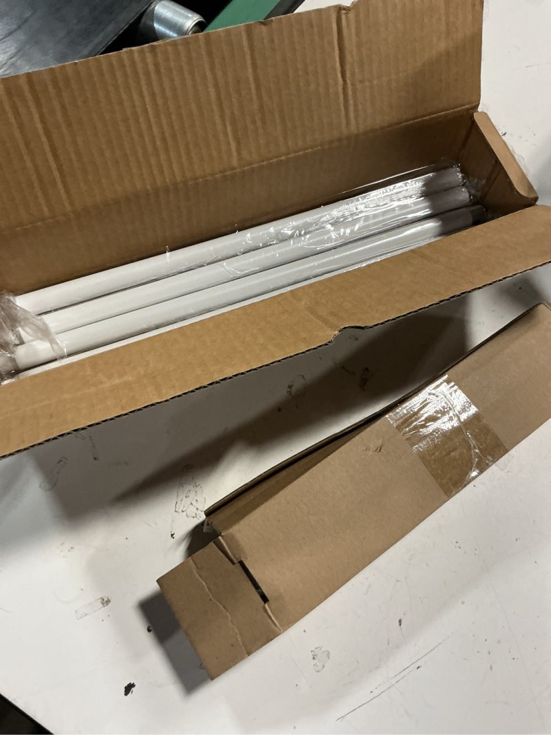 Condition photo showing New/Like New for tvwoo 2 pack wrap around curtain rods,white curtain rods 28 to 48 inch,5/8 inch adjustable blackout curtain rod set with bracket,room darkening window rod,metal hidden curved drapery rods 28-48",white