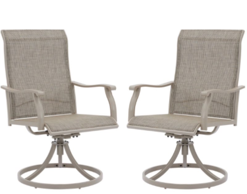  Patio swivel dining chairs (Set of 2)