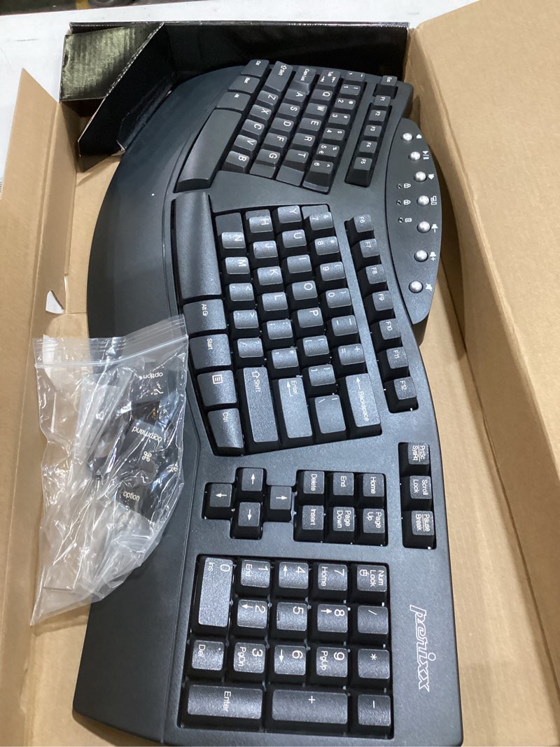 Condition photo showing Good Condition for Perixx Periboard-612B Wireless Ergonomic Split Keyboard with Dual Mode 2.4G and Bluetooth Feature, Compatible with Windows 10 and Mac OS X System, Black, US English Layout Black Wireless Black
